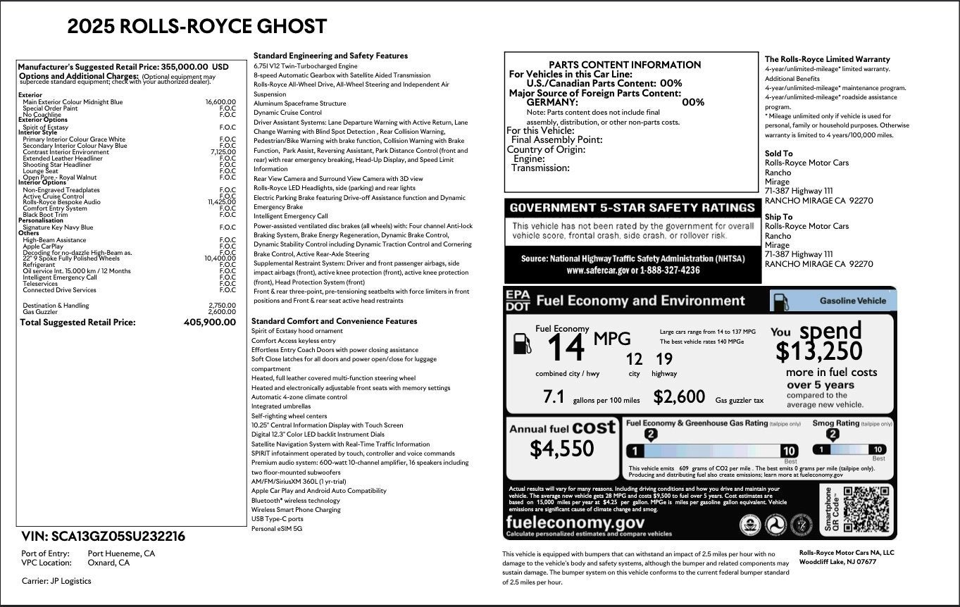 2025 Rolls-Royce Ghost 