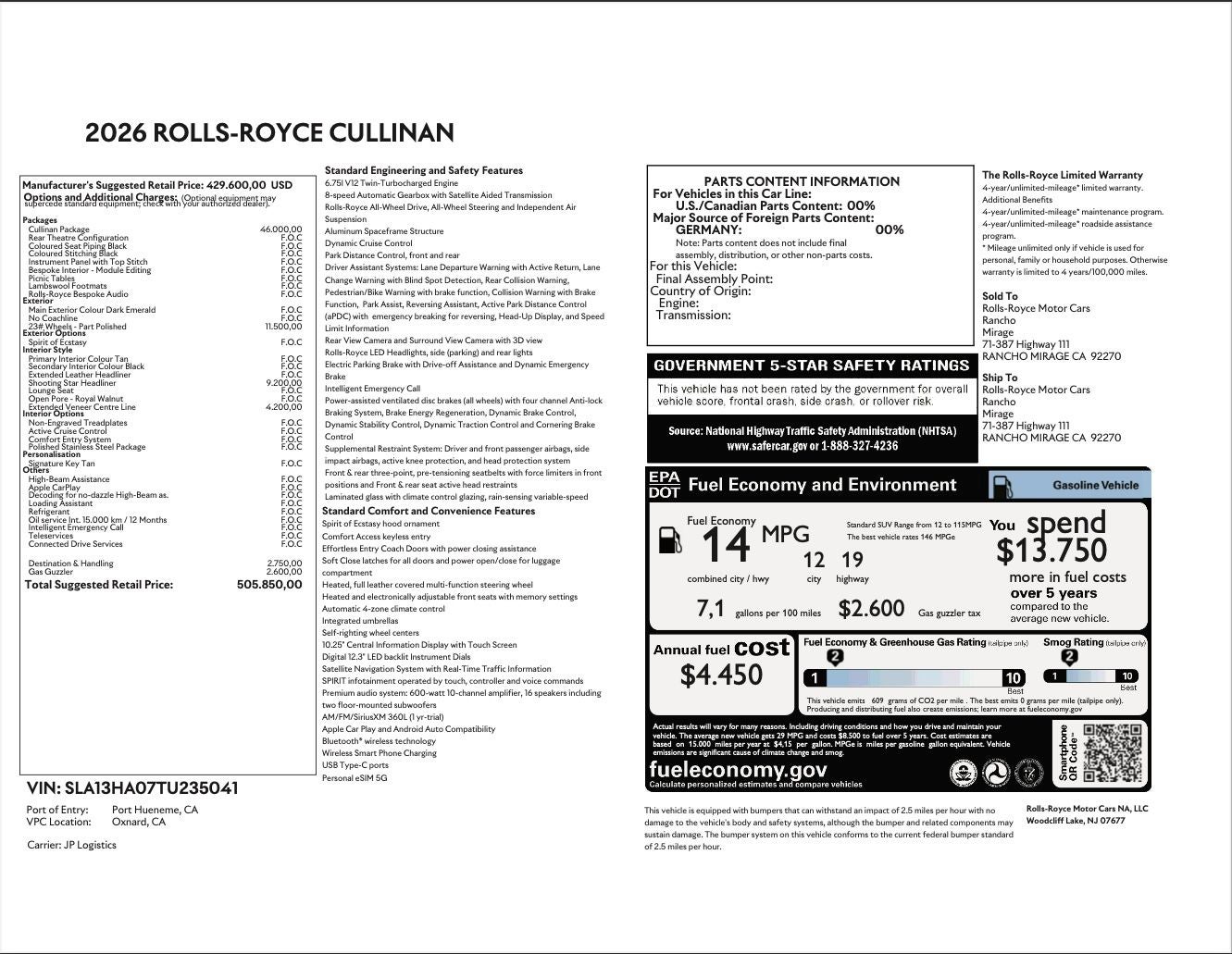 2026 Rolls-Royce Cullinan 