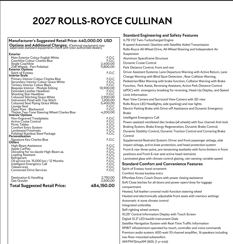 2027 Rolls-Royce Cullinan 