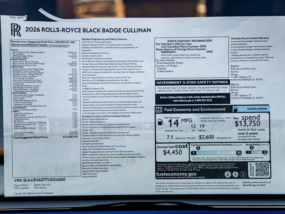 2026 Rolls-Royce Black Badge Cullinan